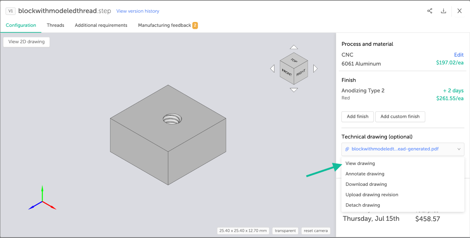 China Manufacturing parts 2d drawing generation and annotation